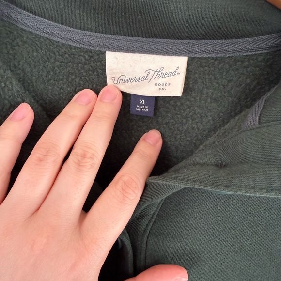 Universal Thread Forest Green Button-Up Sweatshirt - Picture 3 of 3